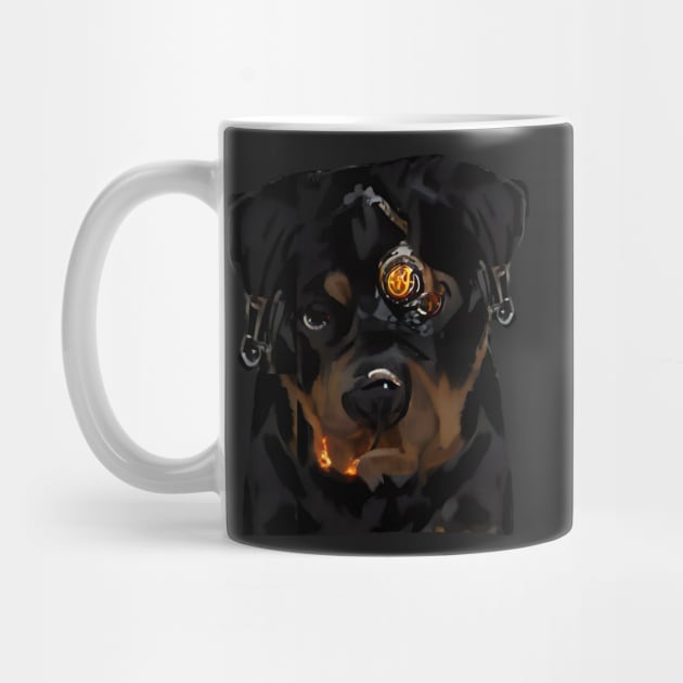 Rottweiler Steampunk Art by Freedomink